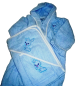 Preview: Kleinkinder Bademantel Set 3 Tlg. Hellblau 74/80