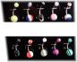 Preview: Bauchnabel Piercing Acryl Sterne, Streifen Bunt 1.4 | 16 G