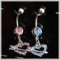 Preview: Bauchnabelpiercing 1.6 / 14 G Kristall Herz mit Pfeil