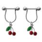 Preview: Brustwarzen Piercing Kirschen Kristalle Rot Rockabilly