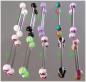 Preview: Barbell Zungen Brustwarzen Piercing UV Candy 16G - 1.4mm