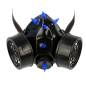 Preview: INDUSTRIAL, CYBER ,Gothic, Club GASMASKE UV Spikes Neon Unisex Blau