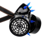 Preview: INDUSTRIAL, CYBER ,Gothic, Club GASMASKE UV Spikes Neon Unisex Blau