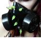 Preview: INDUSTRIAL, CYBER ,Gothic, Club ☑️ GASMASKE UV ☑️ Spikes Neo Grün