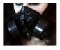 Preview: INDUSTRIAL, CYBER ,Gothic, Club GASMASKE UV Spikes Unisex Schwarz