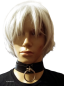 Preview: Halsband mit großem O-Ring - Nieten Schwarz Silber -  Gothic - BDSM - Harajuku