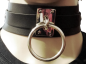 Preview: Halsband mit großem O-Ring - Nieten Schwarz Silber -  Gothic - BDSM - Harajuku