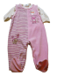 Preview: Kleinkinder Baby Strampler 2 Teiliges Baby Set Nicki Samt Flieder Rosa mit Shirt