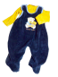 Preview: Kleinkinder Baby Strampler 2 teiliges Baby Set Nickisamt Dunkelblau