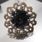 Preview: Damen Modeschmuck Ring Handgefertigt Cabochon Rose Schwarz