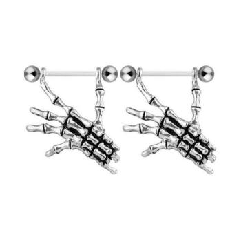 Nippel-Piercing Nipple Shield Skelett Bones Hand 1.6 - 14G