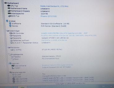 Acer Extensa 4101WLMi - 200 Laptop |Intel M Pentium 1.60GHz | 1.5 GB RAM | 15,4 Zoll