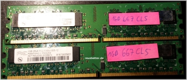PC Arbeitsspeicher Aeneon | 2 GB- 2x1GB | DDR2 | PC2-5300U | PC RAM