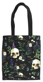 Tragetasche Gift und Ranken Totenkopf Alchemie Schwarz