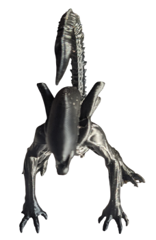 Alien Sammler Figur 3D Skulptur Schwarz Sci-Fi