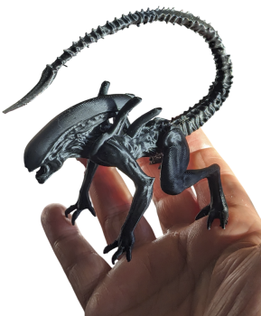 Alien Sammler Figur 3D Skulptur Schwarz Sci-Fi