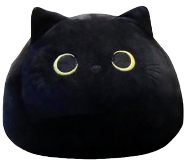 Nemuneko Schwarze Katze Samt Plüsch 40 cm groß Kawaii Süße Katze