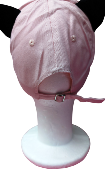 Gothic Anime Basecaps Rosa mit Schwarzen Katzenohren und Sicherheitsnadeln