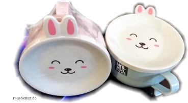 Ramen Schüssel Set | Süßer Hase | Edelstahl - Box |  Farbenwahl