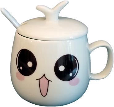 Teetasse - Kaffeetasse mit Deckel und Zubehör Anime Cartoon Motiv Teetasse