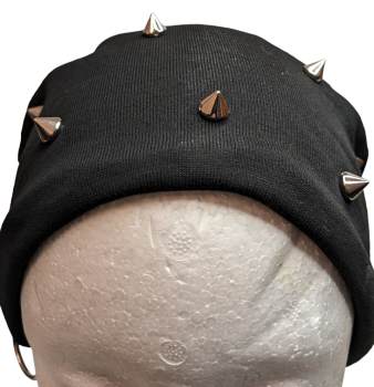 Beanie Unisex mit Spikes Silber | Longneanie für den Winter Schwarz