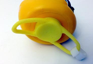 Biker Badeente mit Vikinger Helm und Licht Deko Entchen Fahrrad - Bike