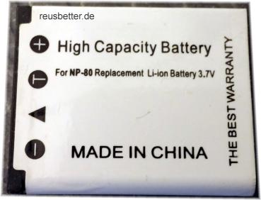 Casio EX NP-80 Li-ion Ersatz Power Batterie - 3.7V