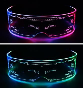Cyber LED Visior Goggles Brille Endzeit LED Visor Brille