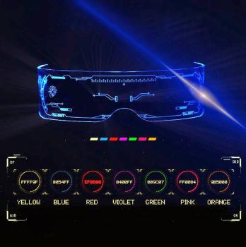 Cyber LED Visior Goggles Brille Endzeit LED Visor Brille