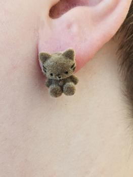 Hello Kitty Flock Ohrstecker ☆ Flock Plüschohrringe Hello Kitty