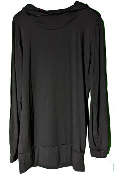 Damen Hoodie mit Kapuze - Ladies Long Hoody - Schwarz - 2XL