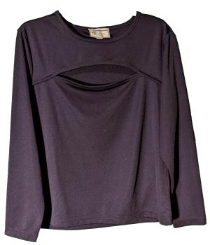Damen Langarmshirt mit Cut-Out Aubergine