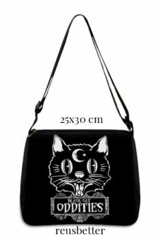 Schultertaschen - Umhängetasche für Damen - Umschlagtasche - Black Cat ODDITIES