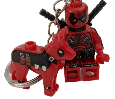 Deadpool Set mit Deadpool Hund Ψ LOZ Schlüsselanhänger Ψ Lego Motiv Handy Anhänger