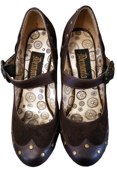 Damen Pumps ❖ DEMONIA Tesla-03 ❖ Steampunk ❖ Industrial ❖ Damen Schuhe Größe 39