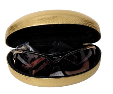 Design Damen Sonnenbrille ☀ Sarah Kern ☀ mit Goldenem Hartschalen Etui