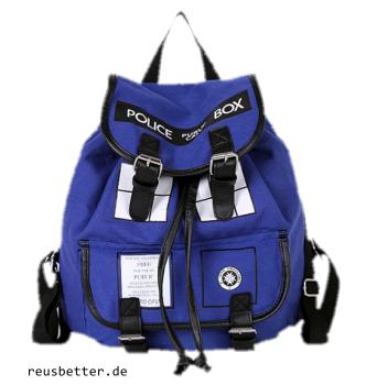 Doctor WHO | Tardis - Police - Box | großer Rucksack in Blau