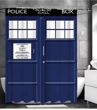 Doctor Who TARDIS Police Box Duschvorhang 180x180cm