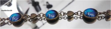 Doctor WHO Tardis Police Box Glas Cabochon Armband Bronze