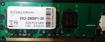 PC Arbeitsspeicher Exceleram EX2 2GB PC2-6400
