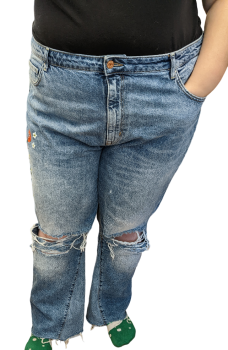 Damen Fetzenjeans | Übergröße EUR 56 | Kick Flare | High Waist  Damen Jeans von H+M
