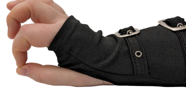 Fingerlose Handschuhe Stulpen schwarz mit Schnallen Gothic,Cyber Festival