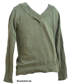 Fishbone Damen Sweatshirt V-Ausschnitt New Yorker Tarngrün