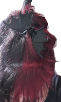 Fledermaus Haarklammer – Gothic Haar Accessoire Schwarz Metall groß