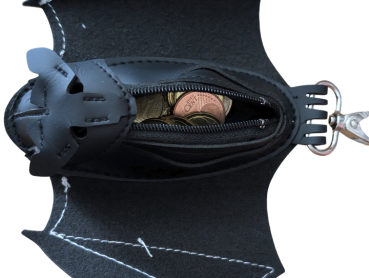 Münzbörse aus PU-Leder | Gothic Fledermaus