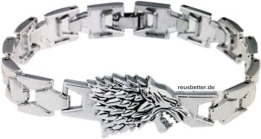 Game of Thrones Armband Haus Winterfell Silber Armband Wolf