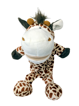 Handspielpuppe Giraffe シ Handpuppe mit Klappmaul シ weiß-braun