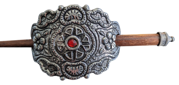 Gothic -Vikinger Knot Haarspange Silber Vintage Ornamente mit Holz Schiebenadel