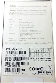 HTC Wildfire A3333 Smartphone 5MP Android 2.1 mit Verpackung 2 Akku*s