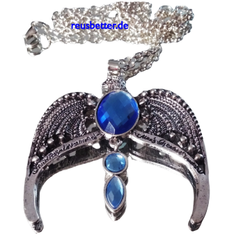 Harry Potter Ψ Ravenclaw Diadem Halskette Phönix Silber - Blau